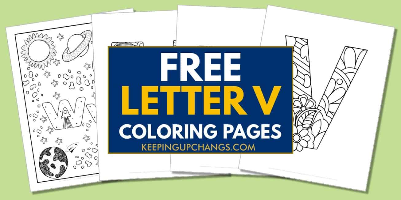 spread of letter v coloring pages, sheets.