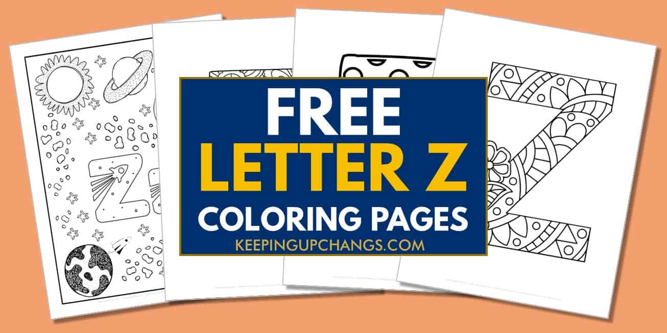 spread of letter z coloring pages, sheets.