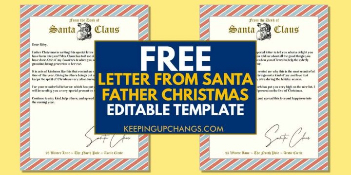 Free Letter from Father Christmas [EDITABLE Printable!]