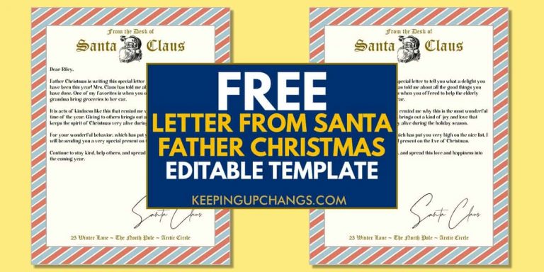 Free Letter from Father Christmas [EDITABLE Printable!]