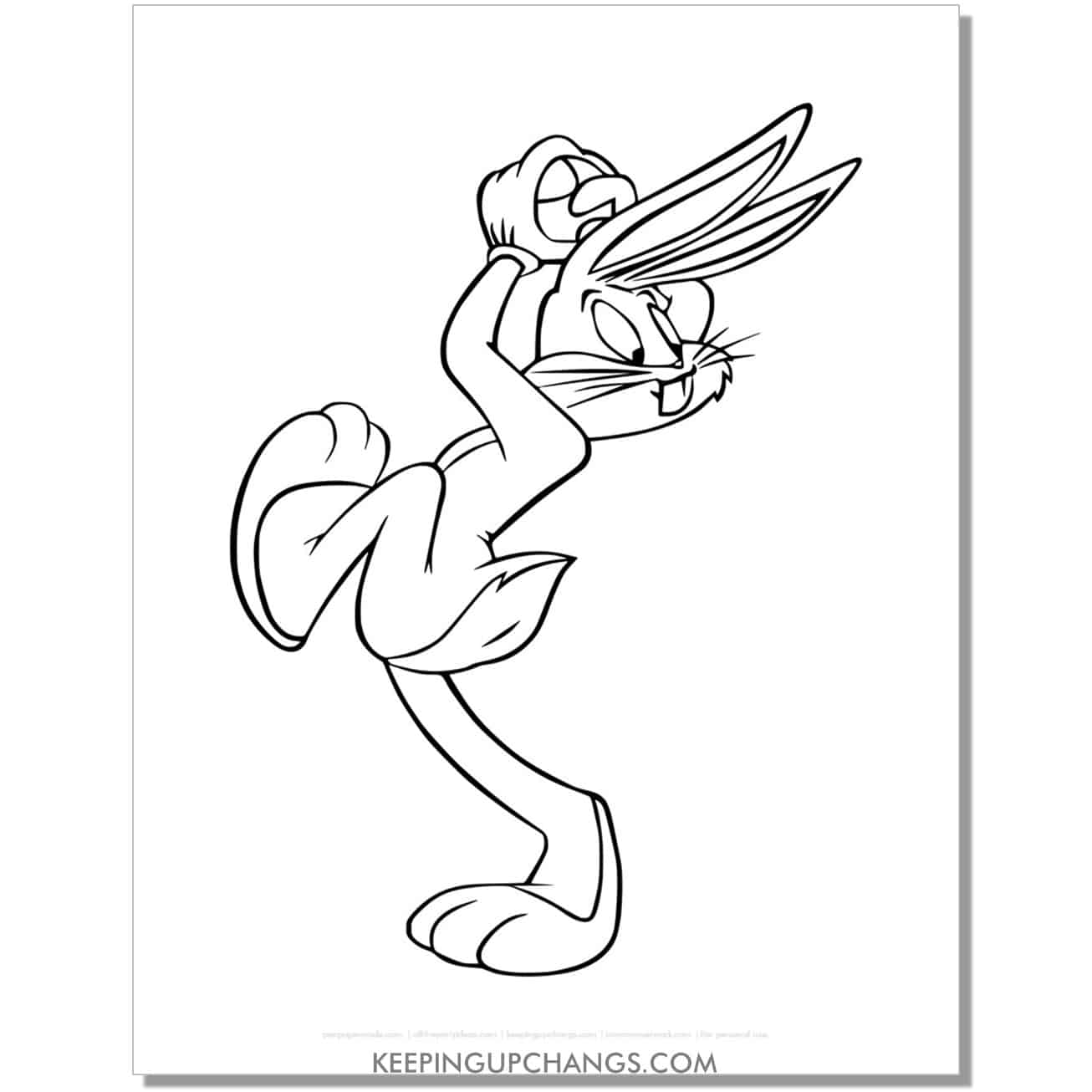 free bugs bunny rounding up baseball pitch looney tunes coloring page, sheet