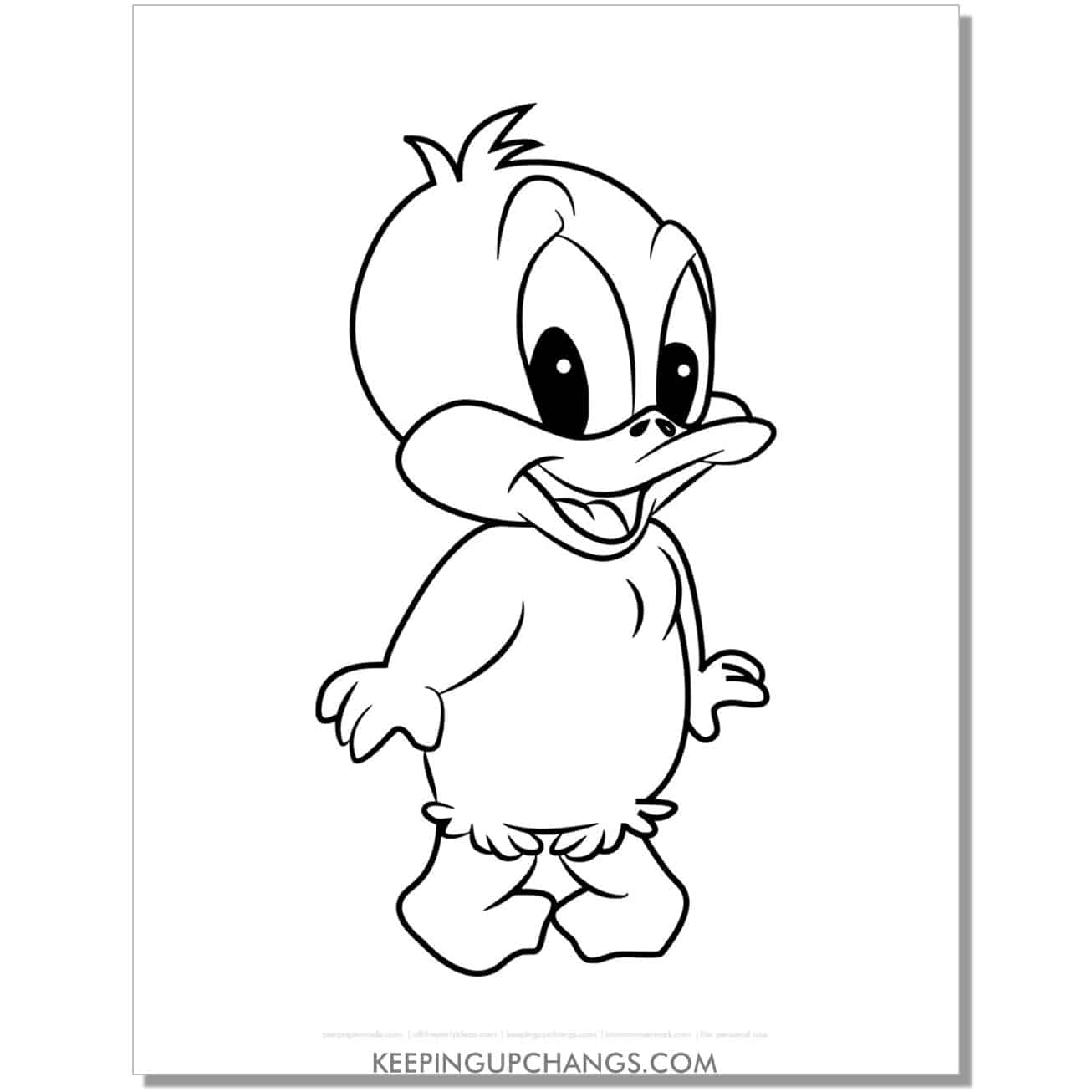 free baby daffy duck looney tunes coloring page, sheet.