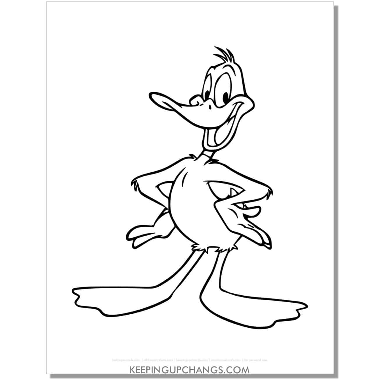 free daffy duck looney tunes coloring page, sheet.