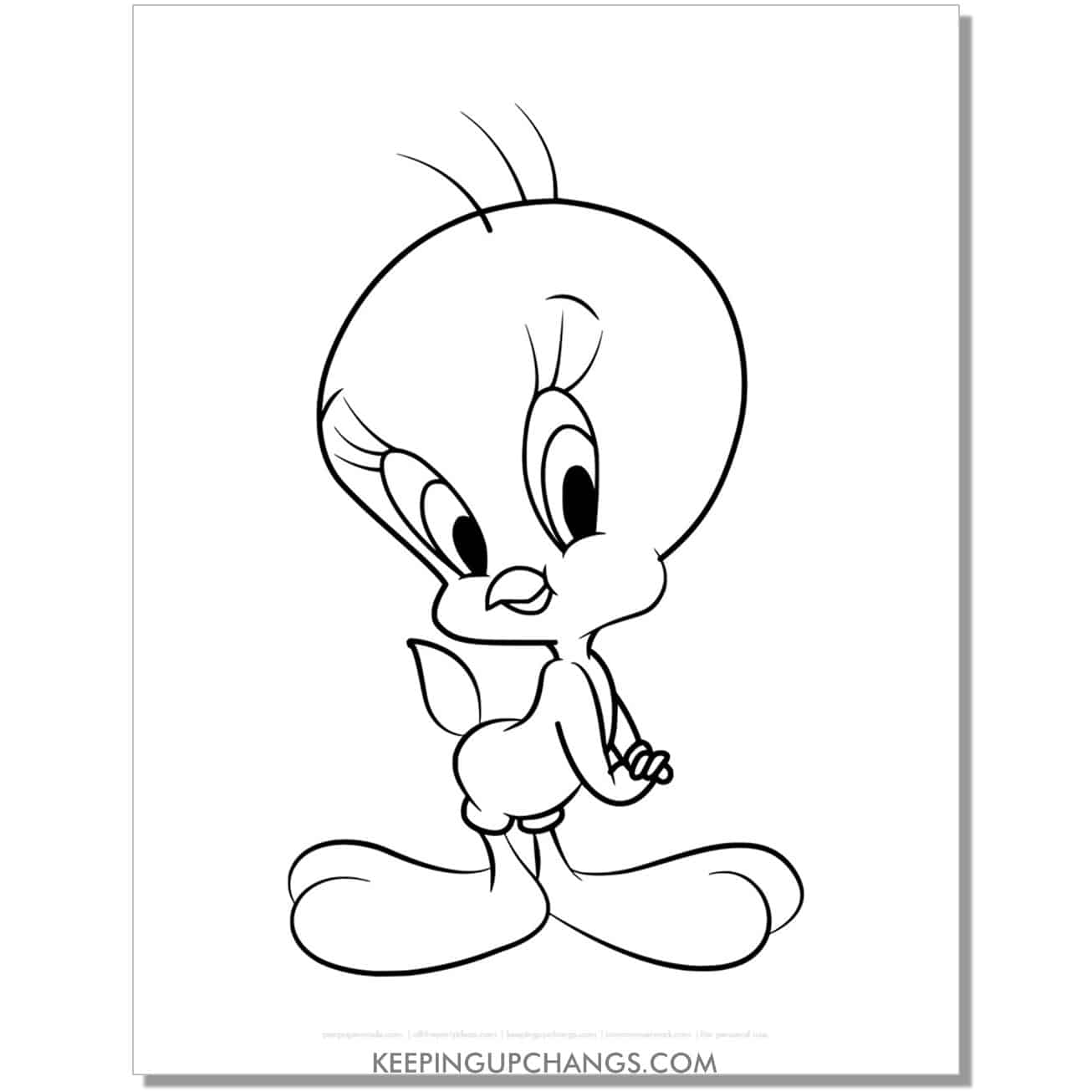 free tweety bird looney tunes coloring page, sheet.