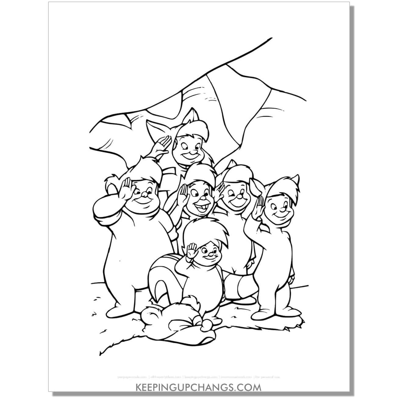lost boys salute coloring page, sheet.