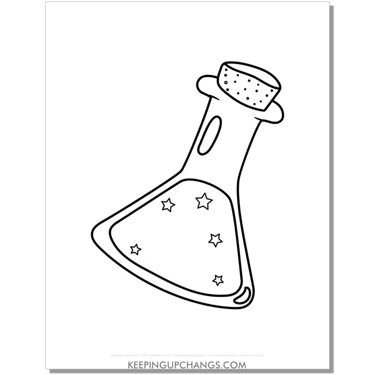 free magic potion halloween coloring page for toddlers.