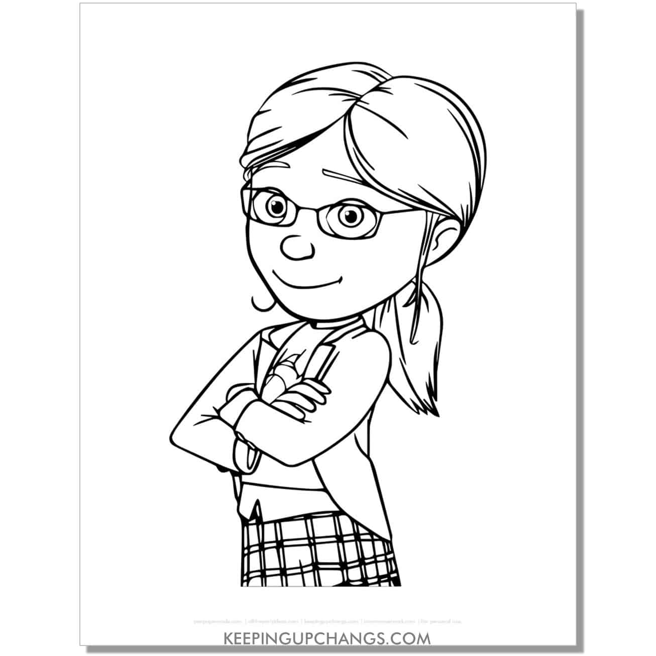 free margo oldest child despicable me minion coloring page, sheet.