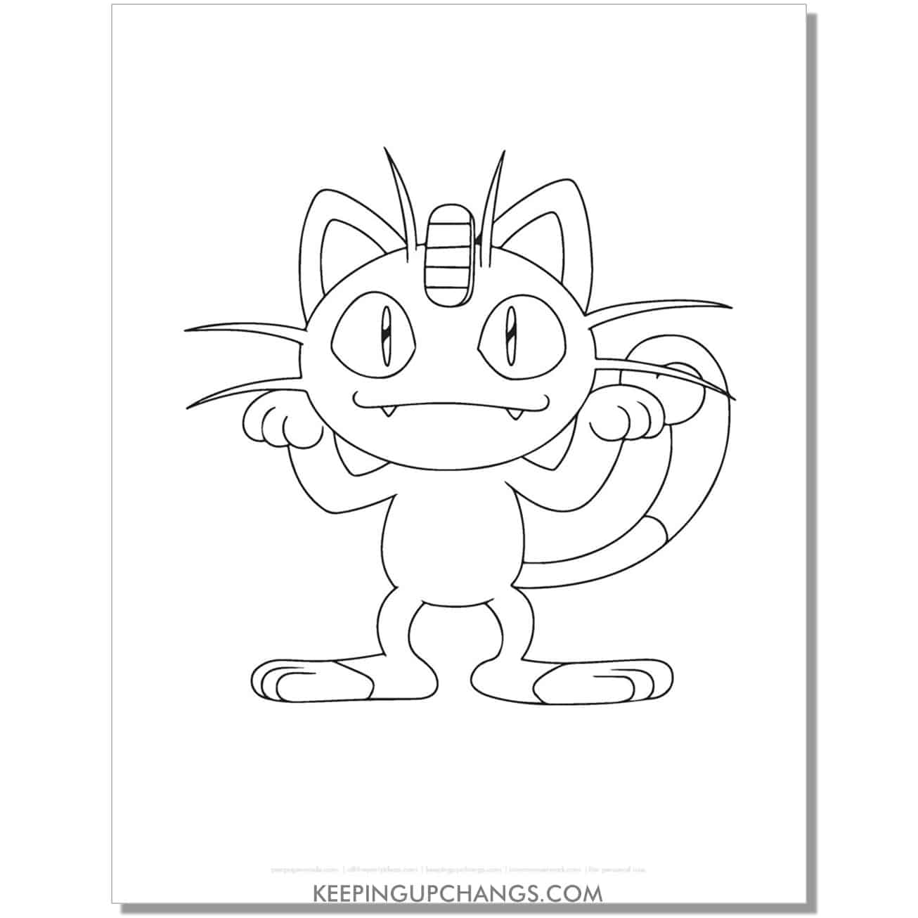 meowth pokemon coloring page, sheet.