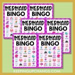 Mermaid Bingo Pictures &amp; Words (5x5 &amp; 4x4 Grid) [FREE Printables!]