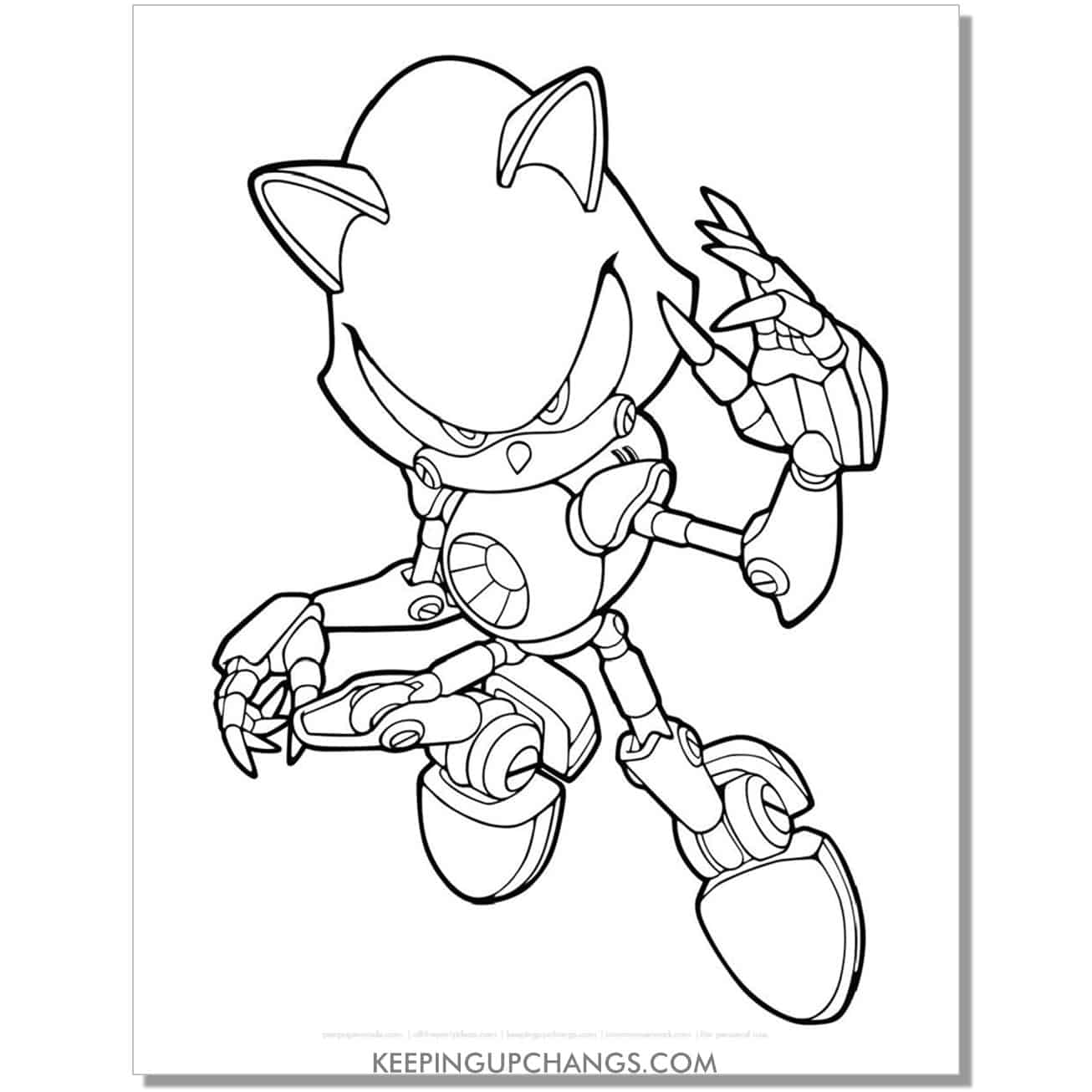 metal sonic villain coloring page.
