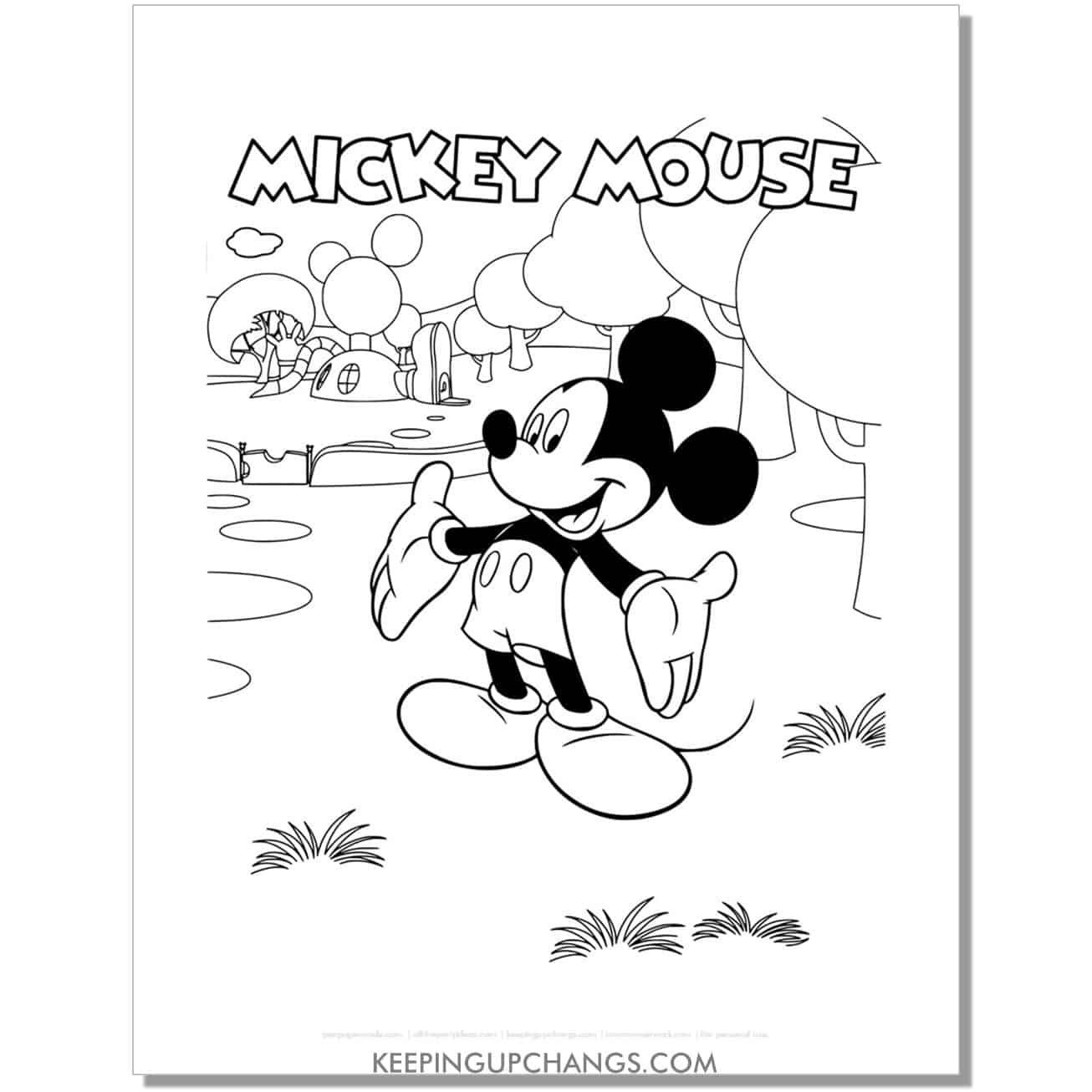 free mickey mouse clubhouse coloring page, sheet.
