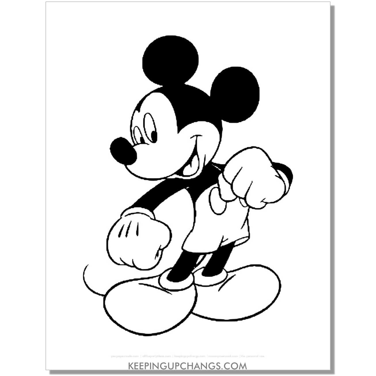 free mickey mouse coloring page, sheet.