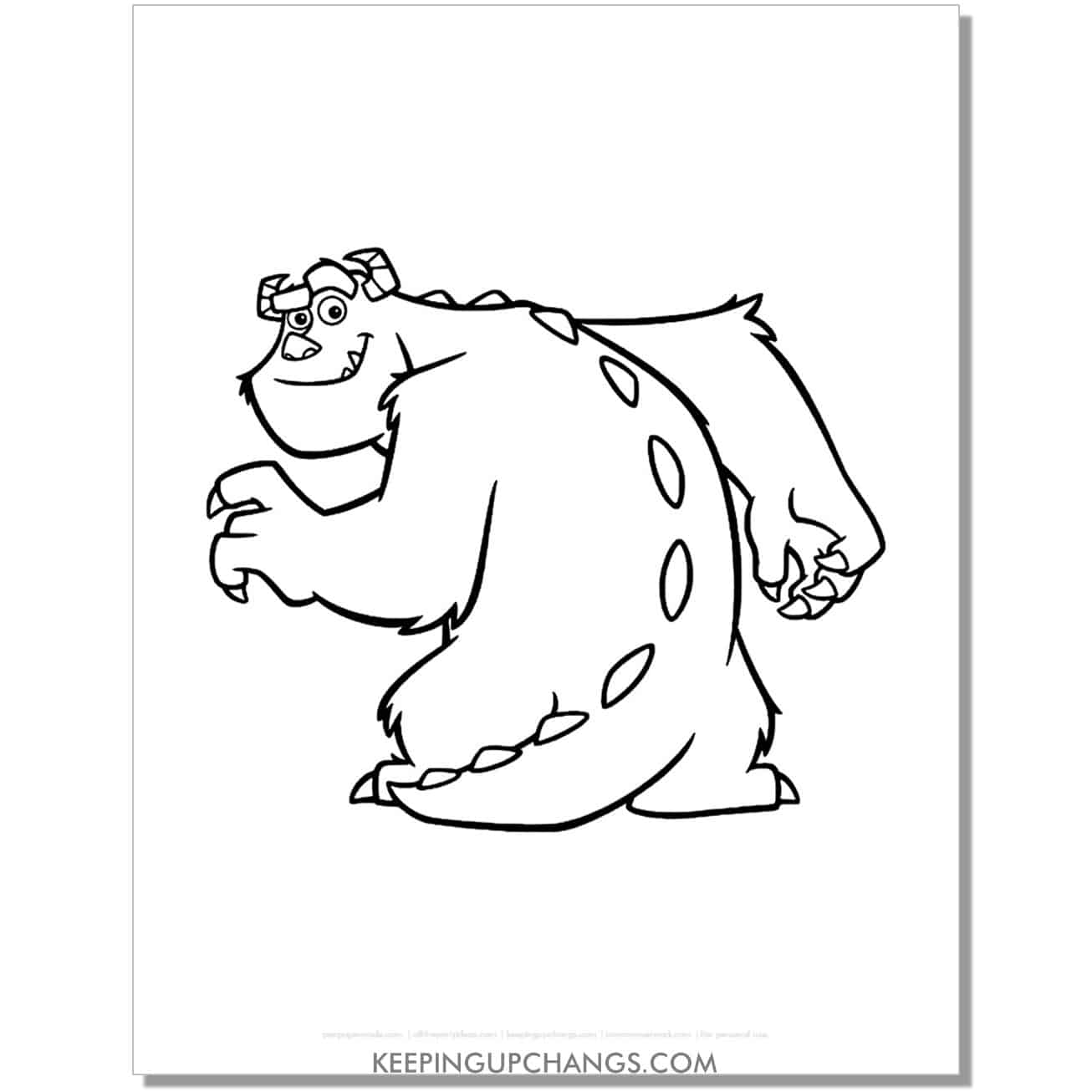 sullivan monsters inc coloring page, sheet.
