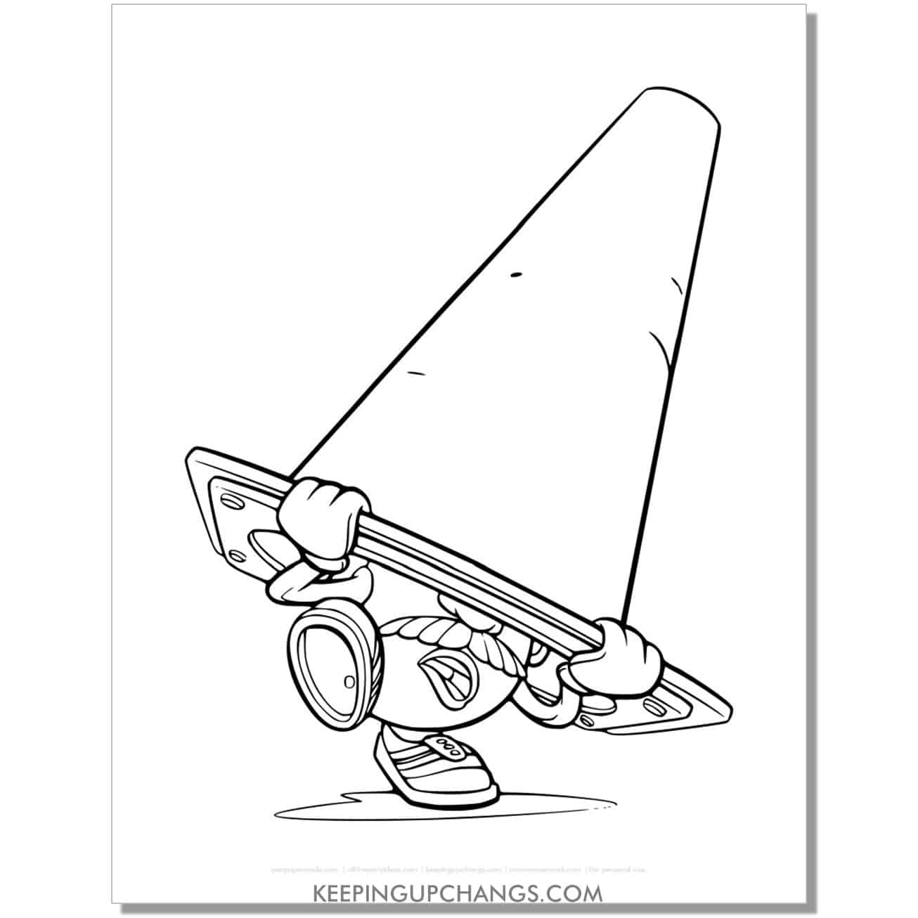 free mr potato head under cone toy story coloring page, sheet.