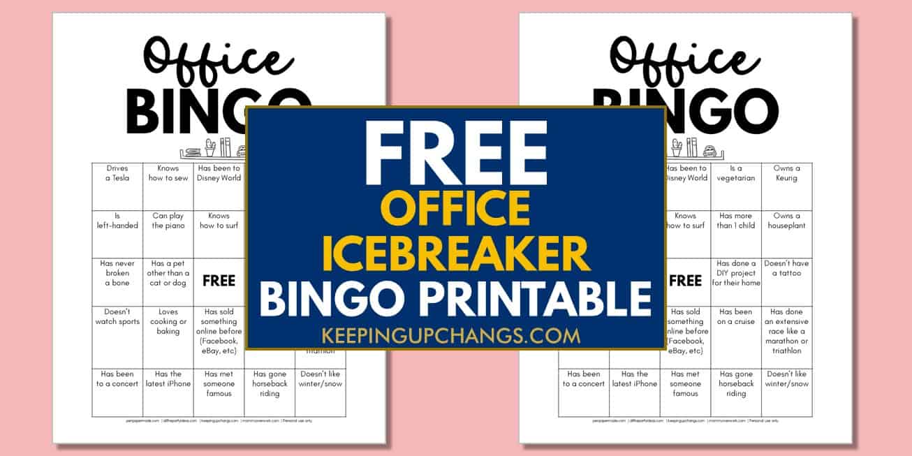 free office workplace human icebreaker bingo printable.