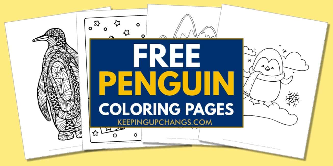 spread of free penguin coloring pages.
