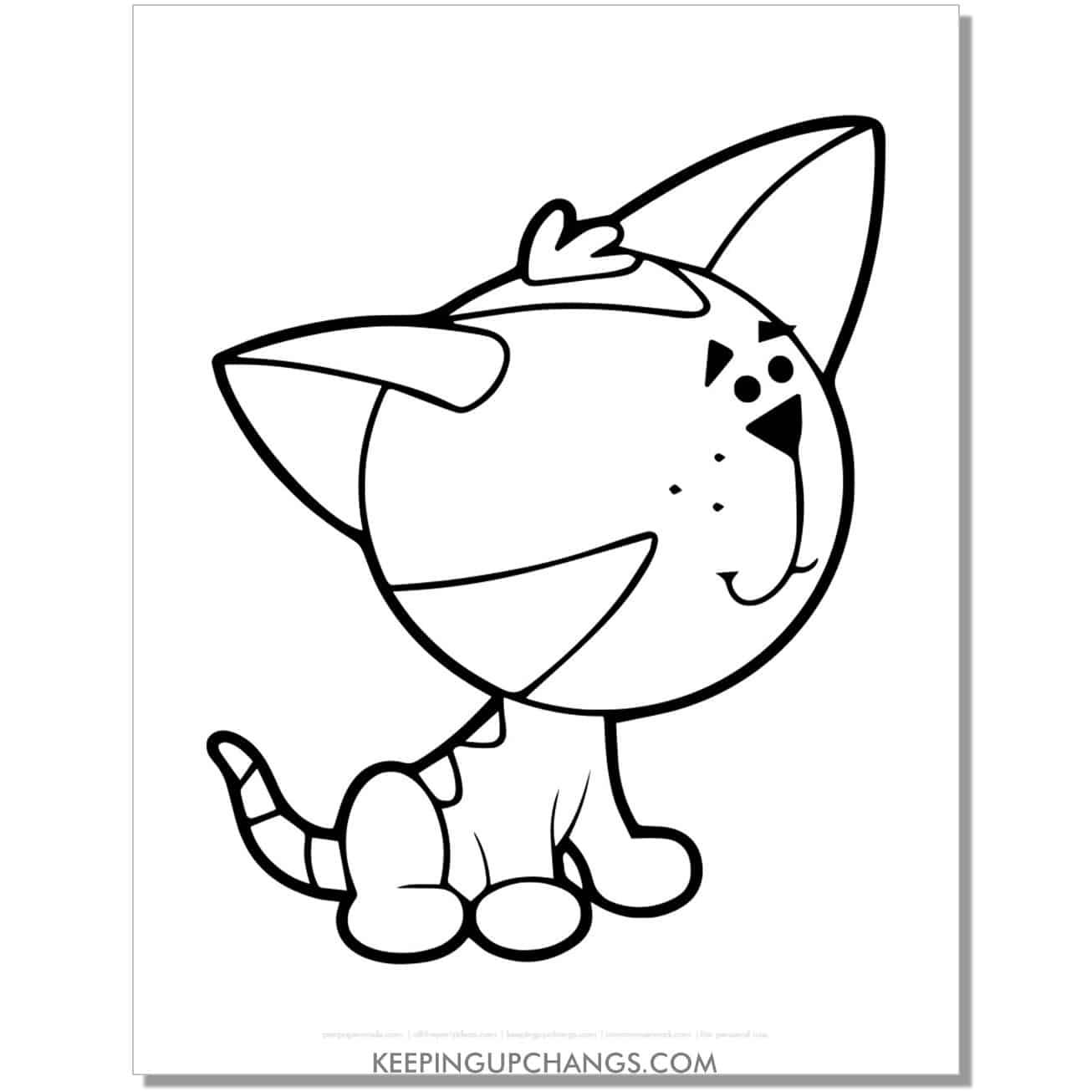free periwinkle cat sitting blue's clues coloring page, sheet.