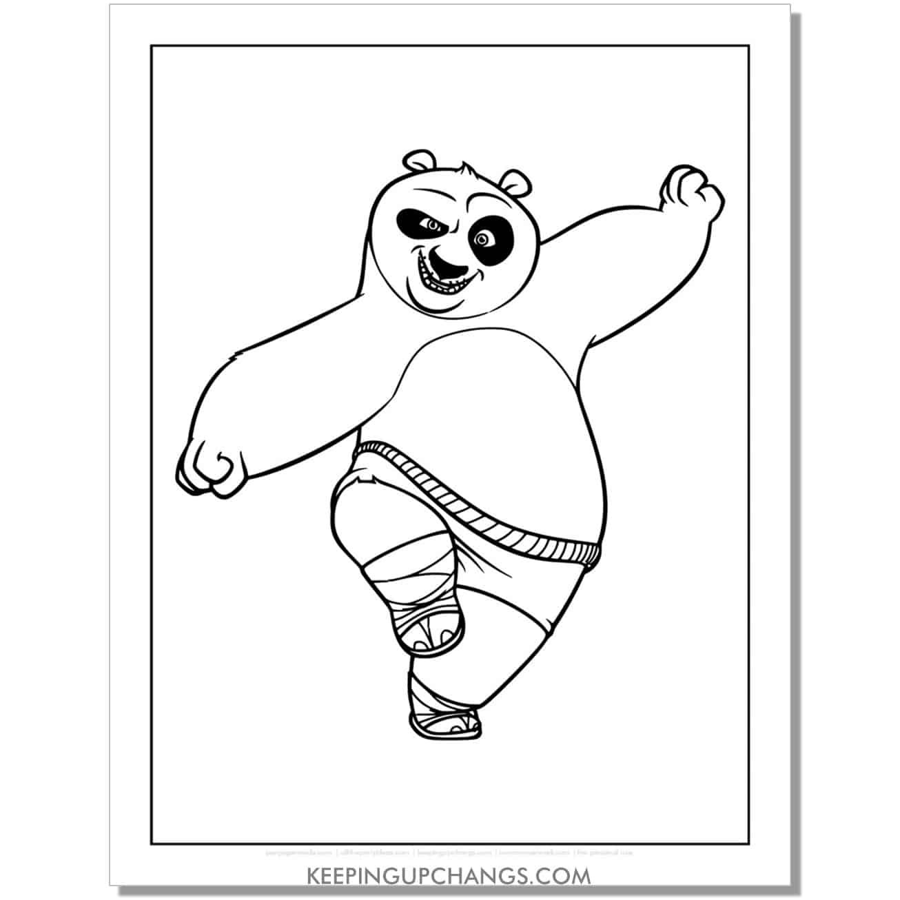 free po in crane stance coloring page.