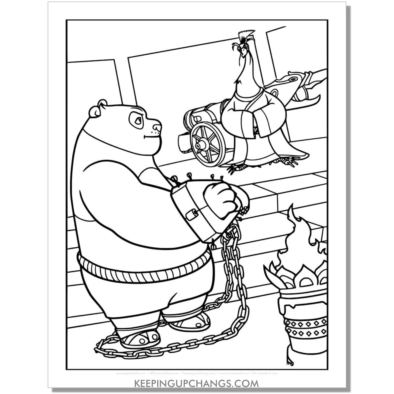 free po in shackles kung fu panda coloring page.