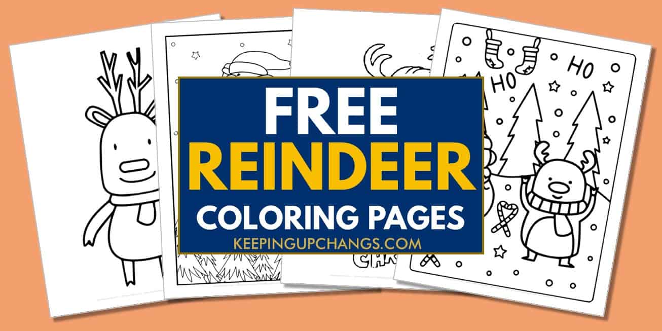 spread of free reindeer coloring pages.