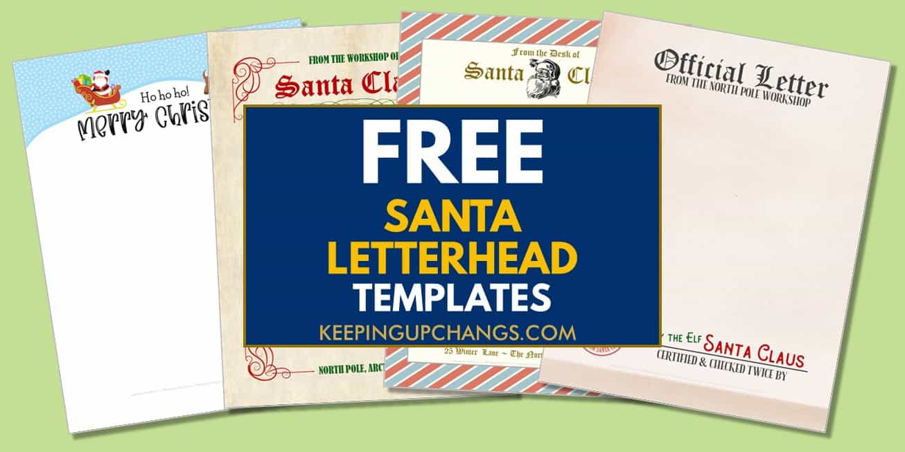 spread of free blank santa letterhead templates.