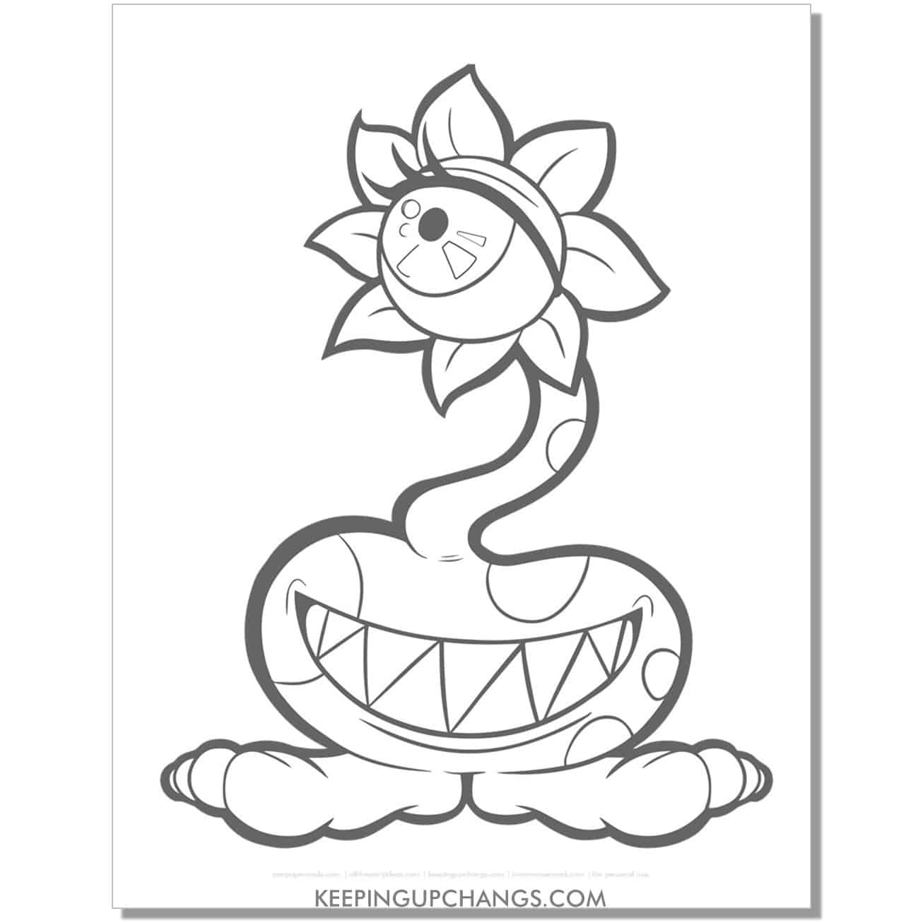 free one eyed flower monster coloring page.