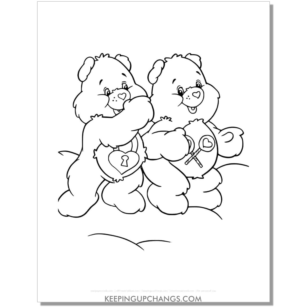 secret, share bear care bear coloring page, sheet.