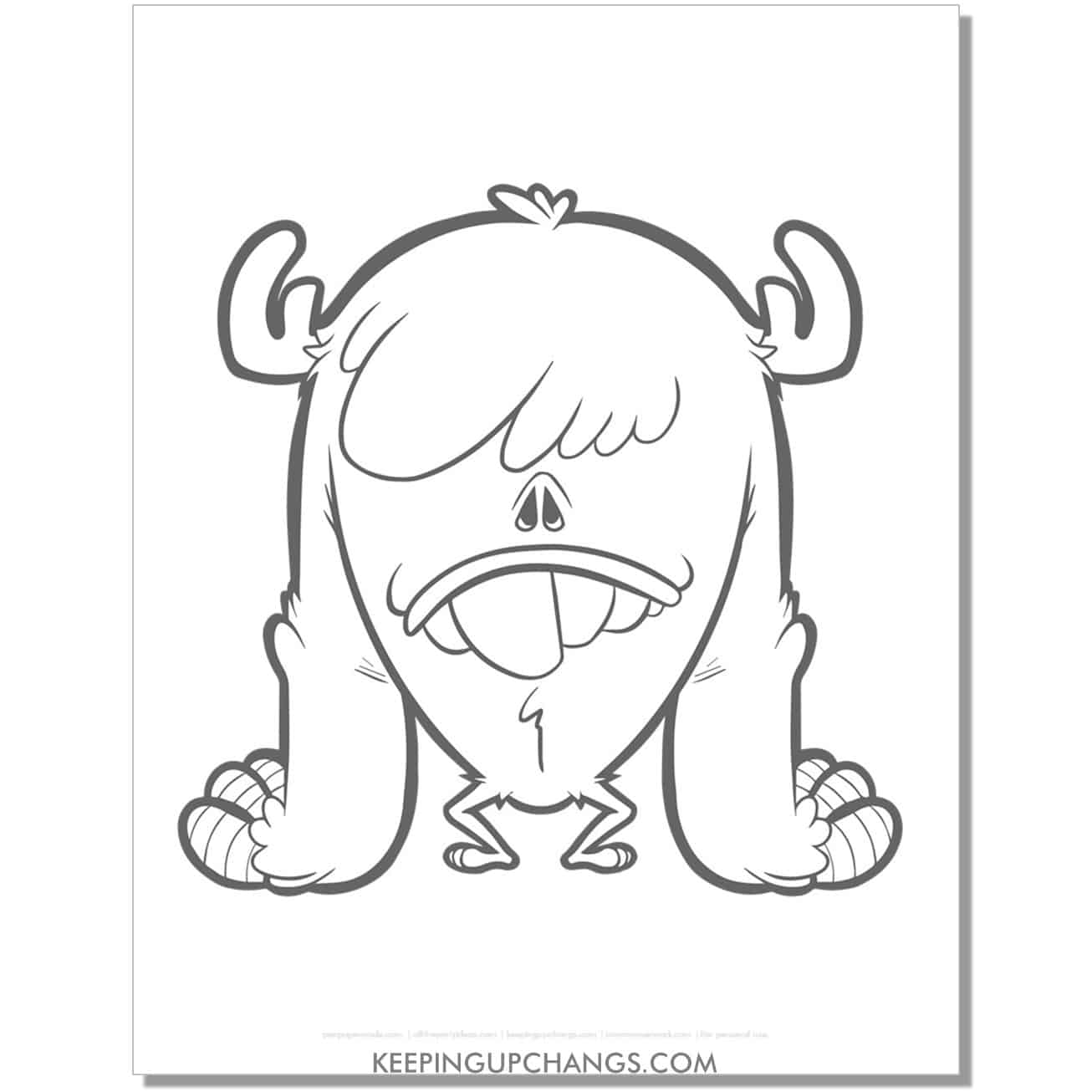 free long arm monster coloring page.