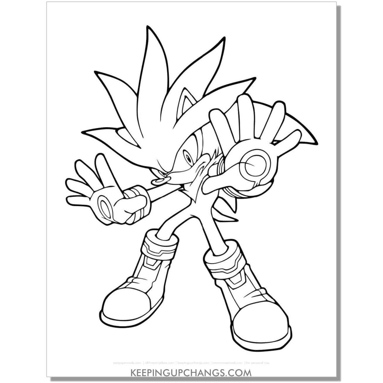 silver sonic coloring page.