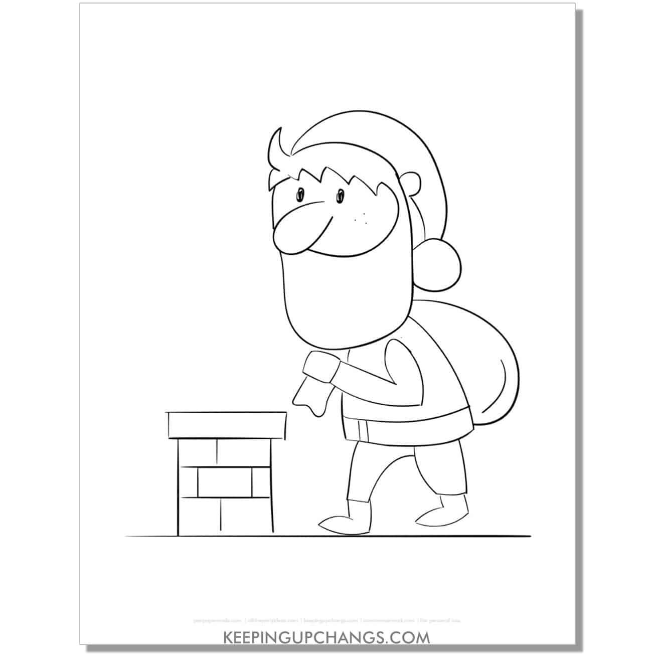 free young, skinny santa coloring page.