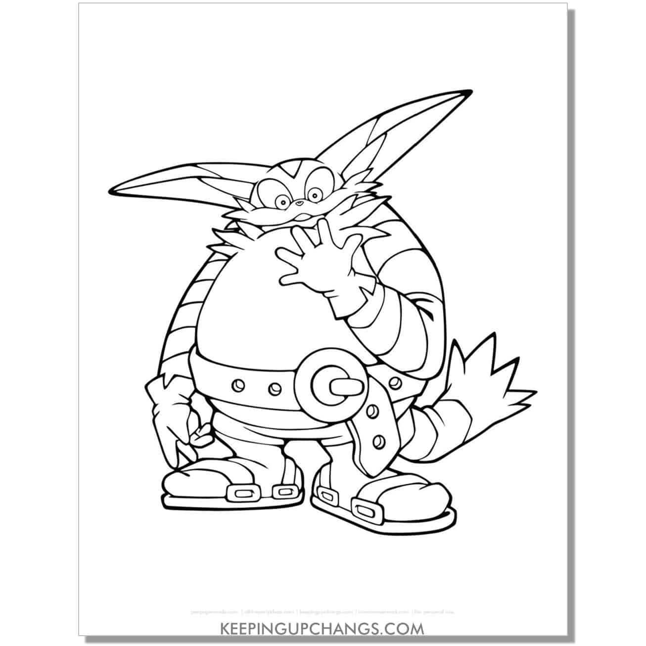 big cat sonic coloring page.