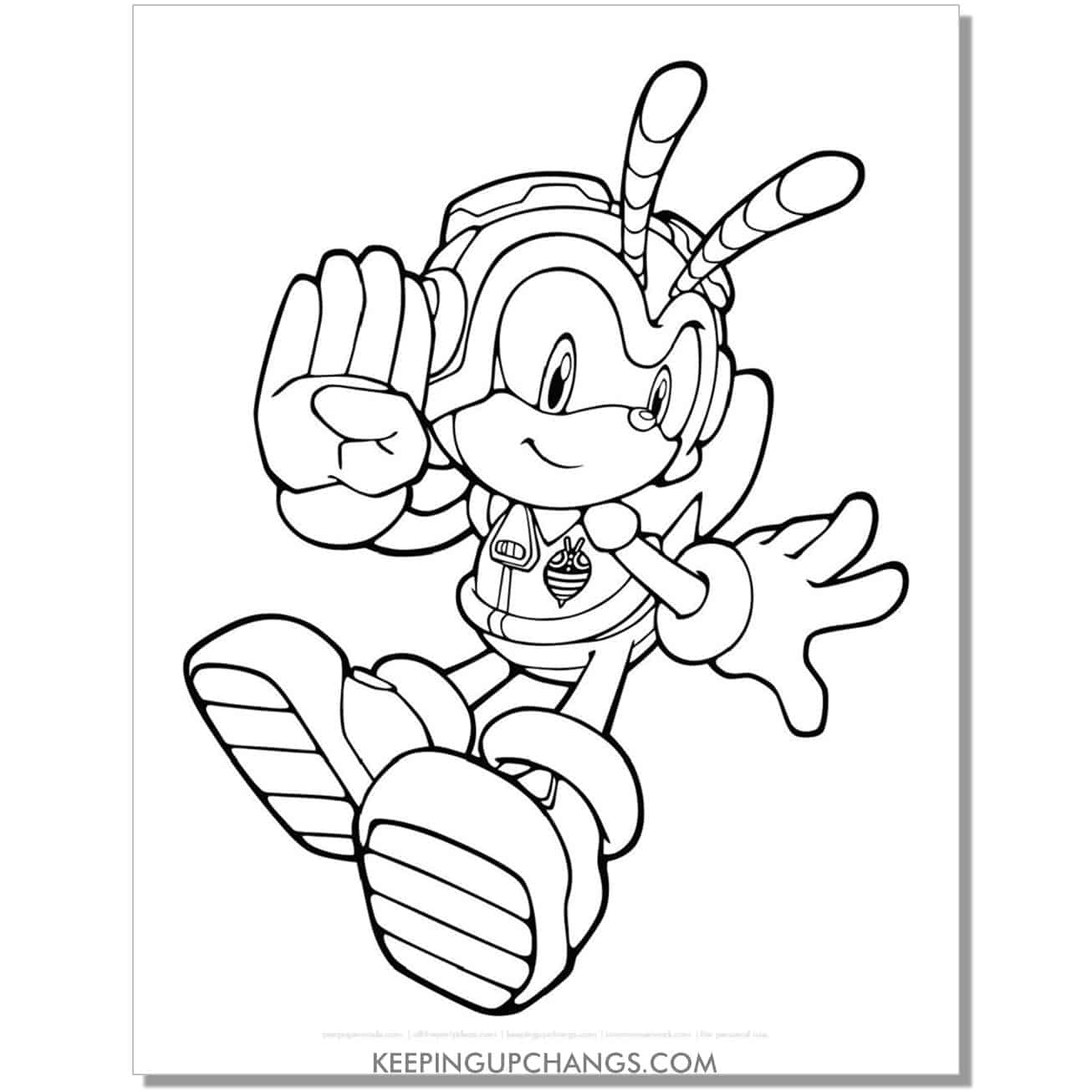 charmy bee sonic coloring page.