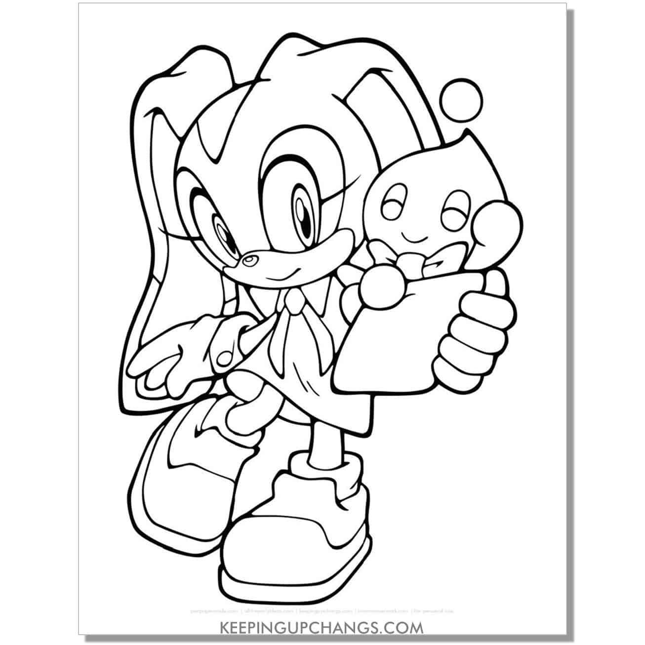 cream rabbit and cheese sonic coloring page.