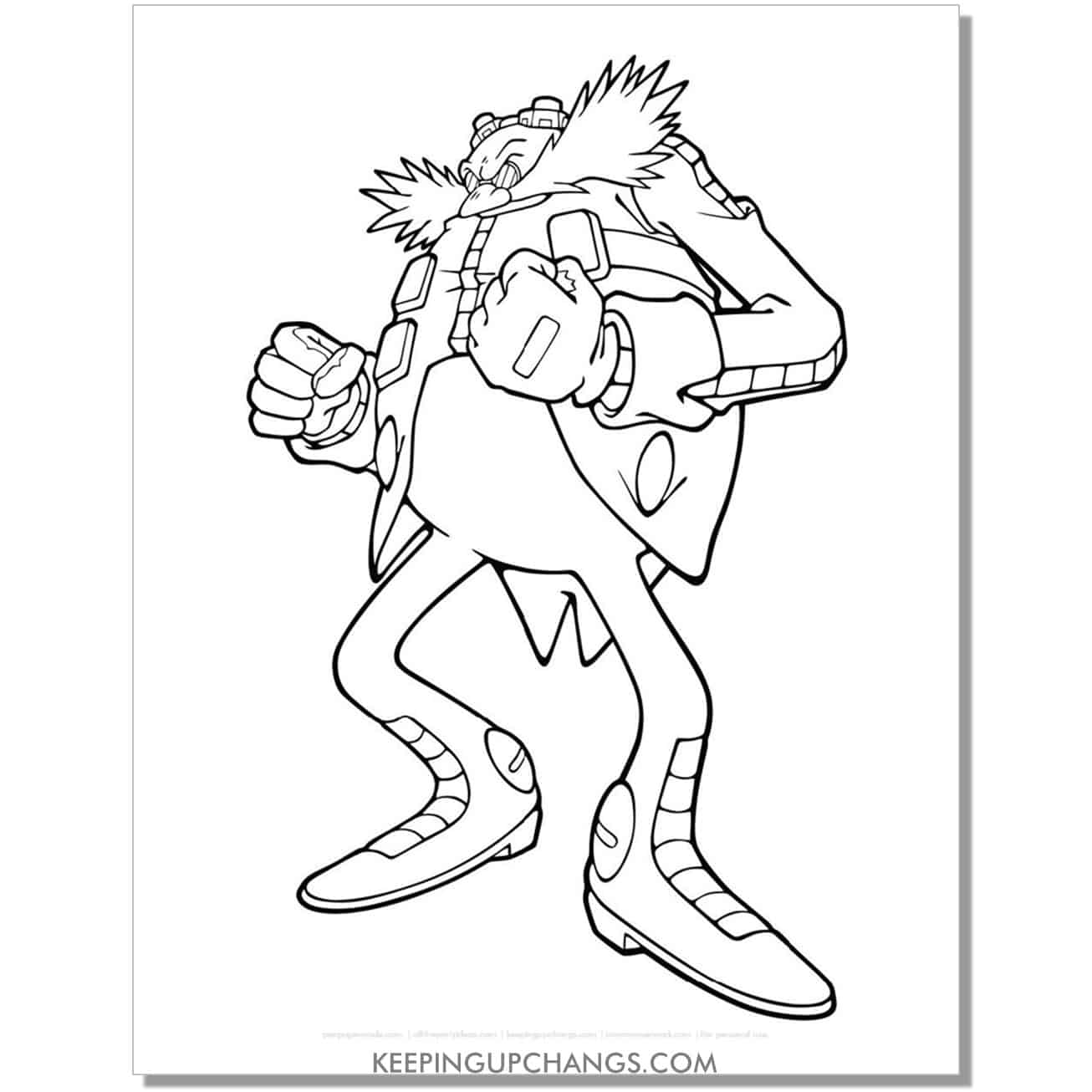 angry doctor eggman sonic coloring page.