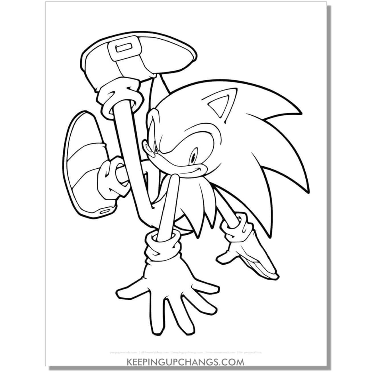 sonic climbing on wall and ceiling coloring page.