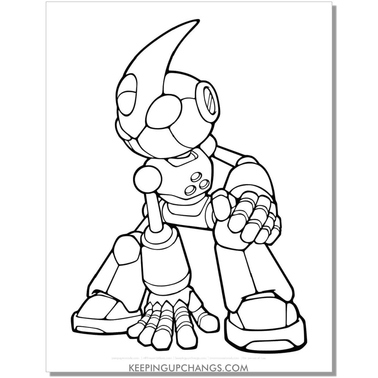emerl gizoid robot sonic coloring page.