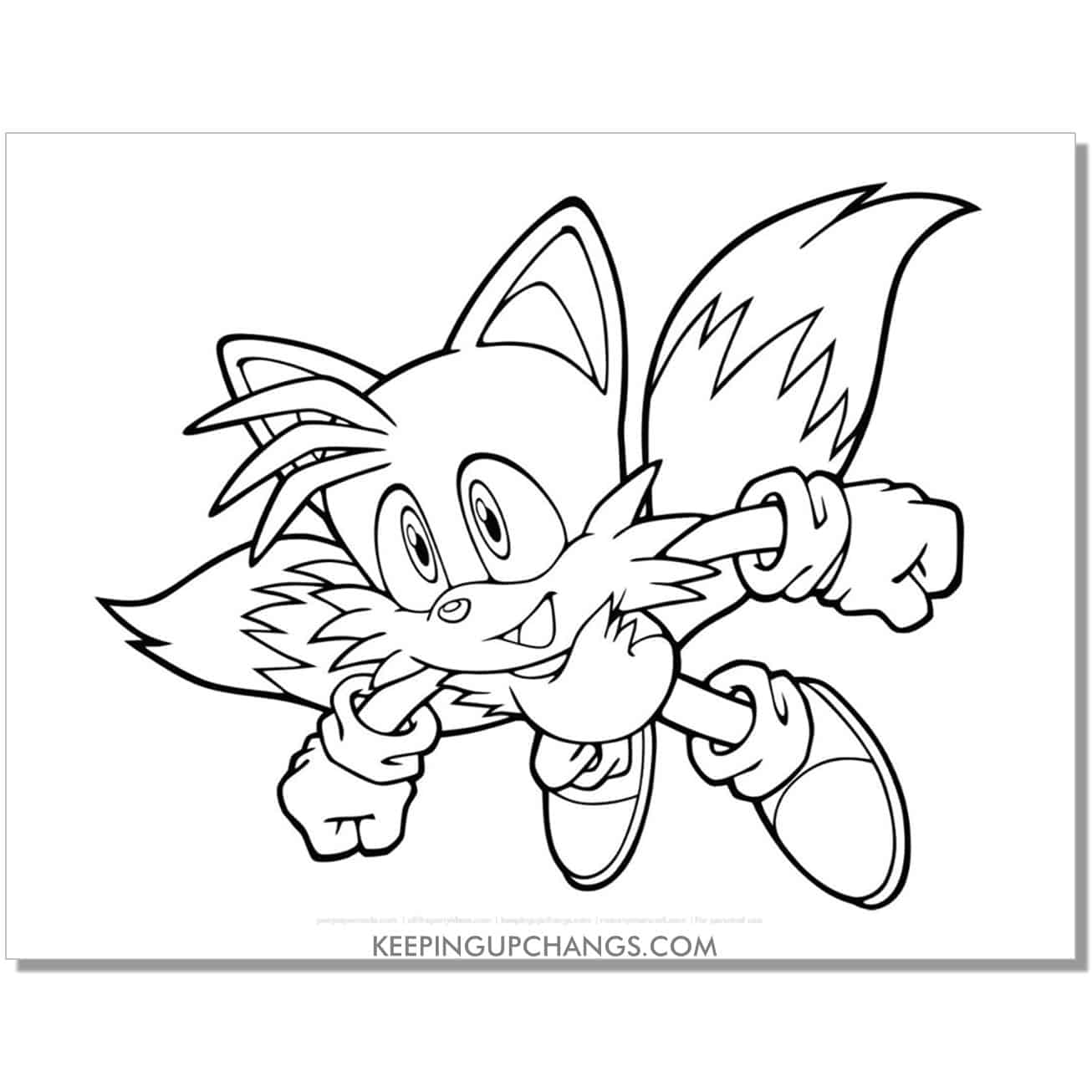 flying tails sonic coloring page.