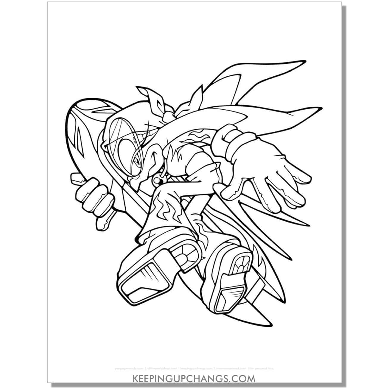 wave the swallow sonic coloring page.