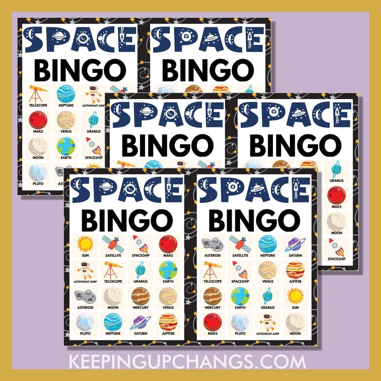 free space bingo 4x4 game cards.