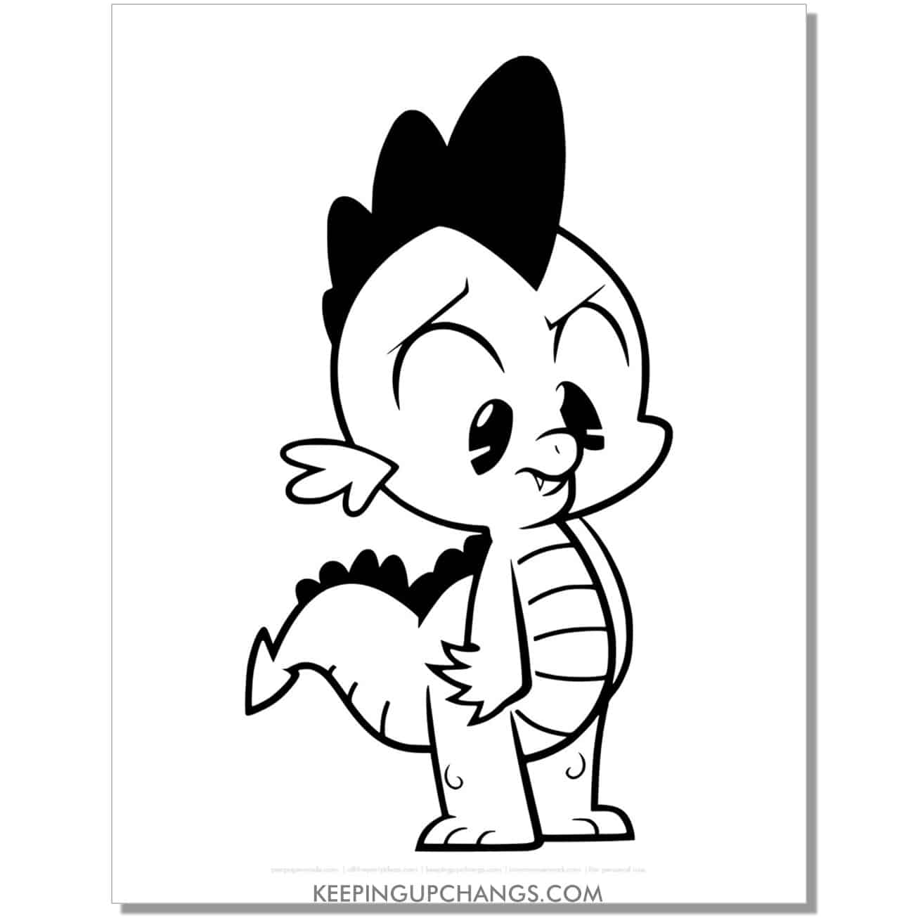 free spike the dragon my little pony coloring page.