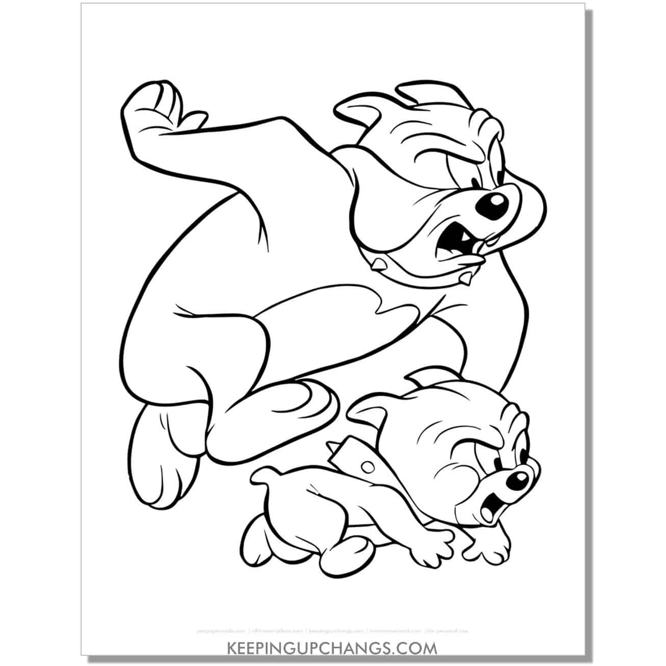 free spike and tyke bulldogs from tom and jerry coloring page.