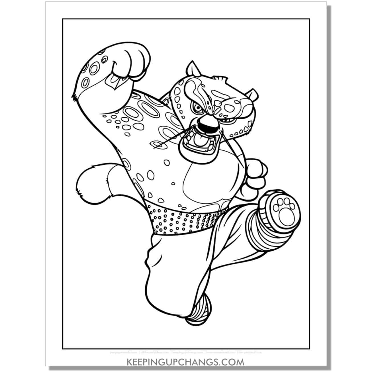 free tai lung the leopard coloring page.