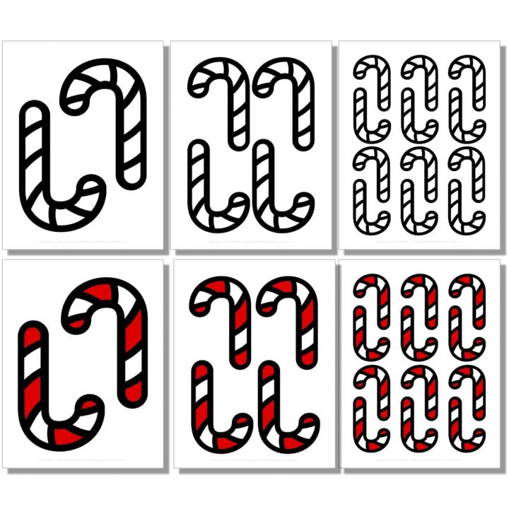 Free Candy Cane Templates, Outlines, Silhouettes [TOP Printables!]