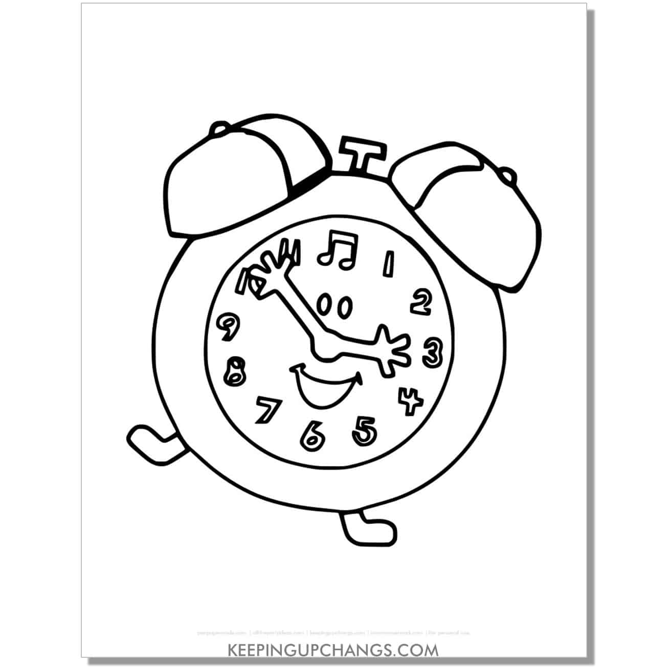 free tickety alarm clock blue's clues coloring page, sheet