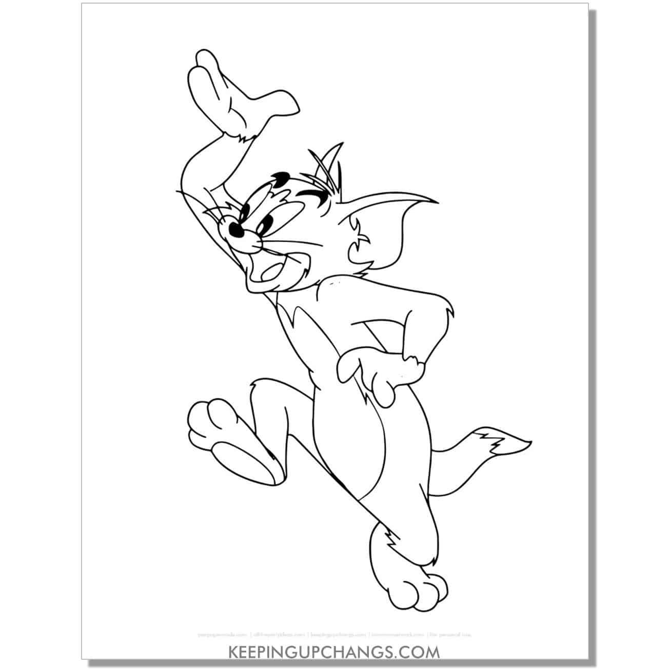 free tom carrying tray hand motion coloring page.