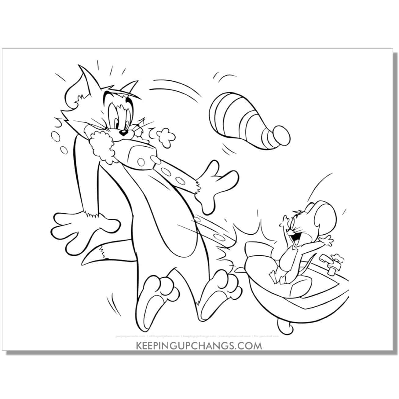 free tom and jerry bathroom soap sink coloring page.