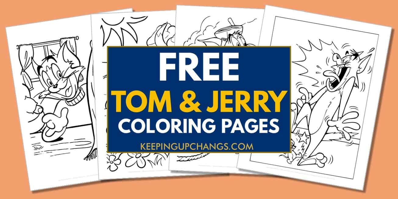 spread of free tom and jerry coloring pages.
