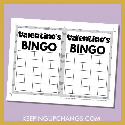 Valentine's Day Bingo Blank Card Templates [FREE Printables!]