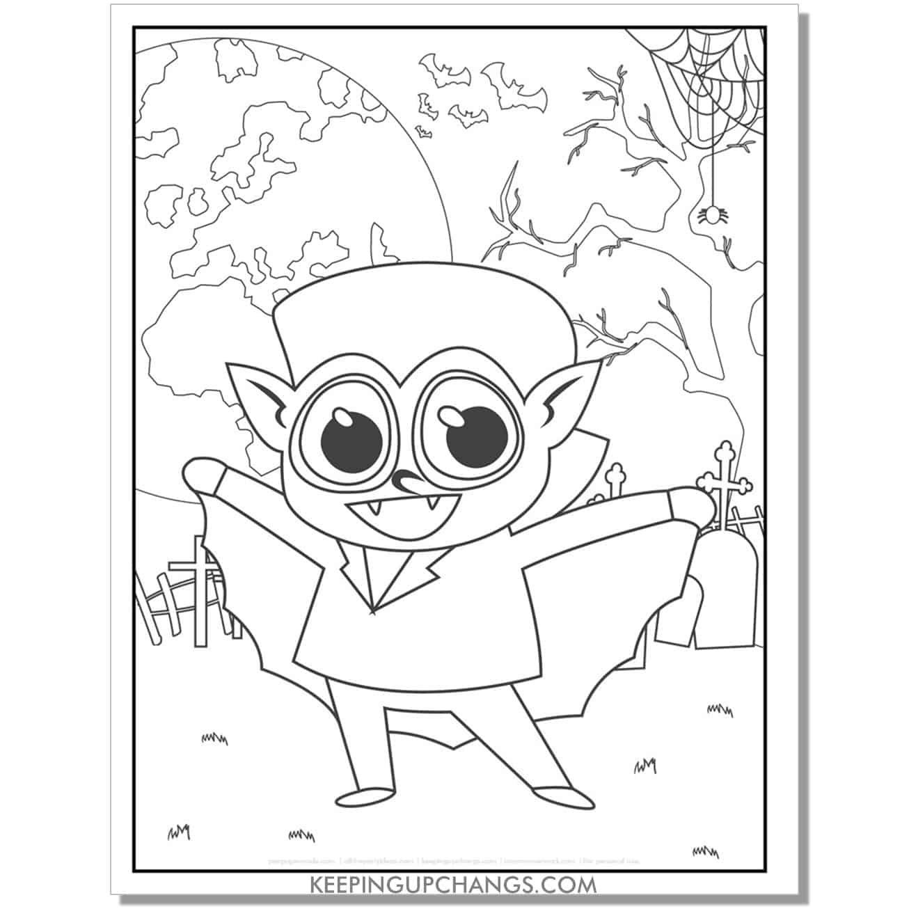 free bald vampire coloring page.