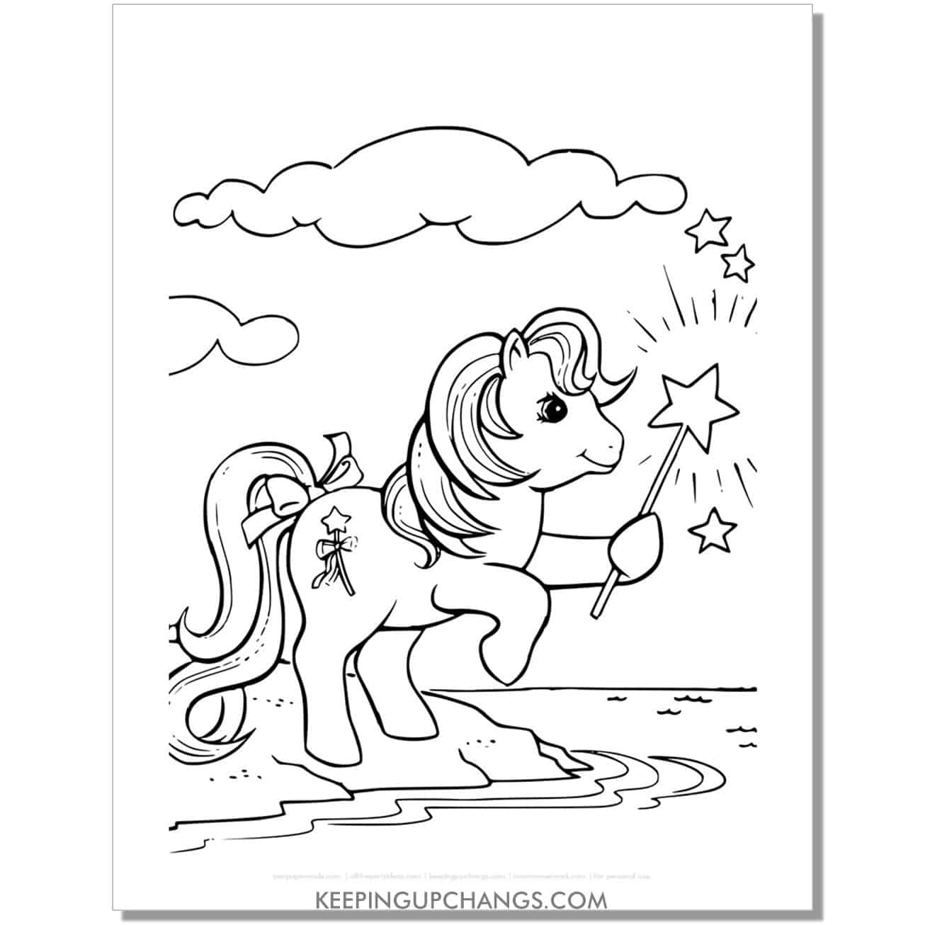 free vintage my little pony coloring page.